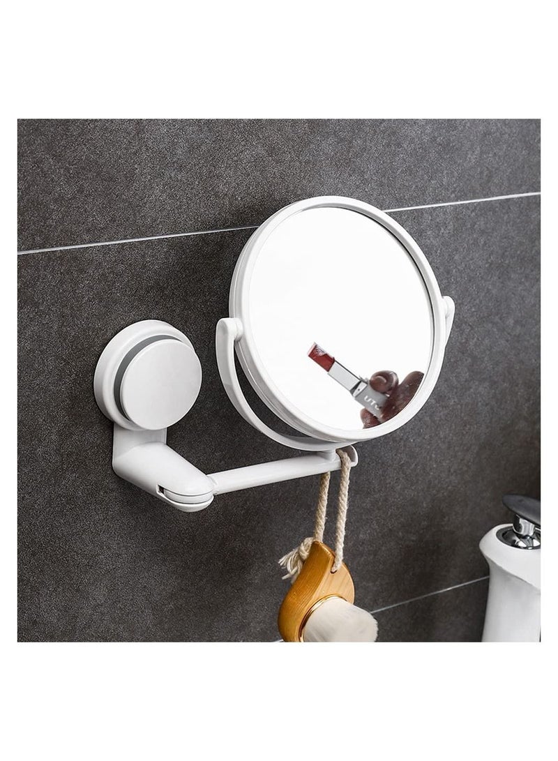 Suction Cup Wall Mirror Bathroom Makeup Hanging 360 Adjustable Double Sided Magnifying Desktop Table - Image 1